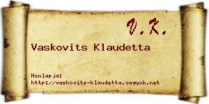 Vaskovits Klaudetta névjegykártya